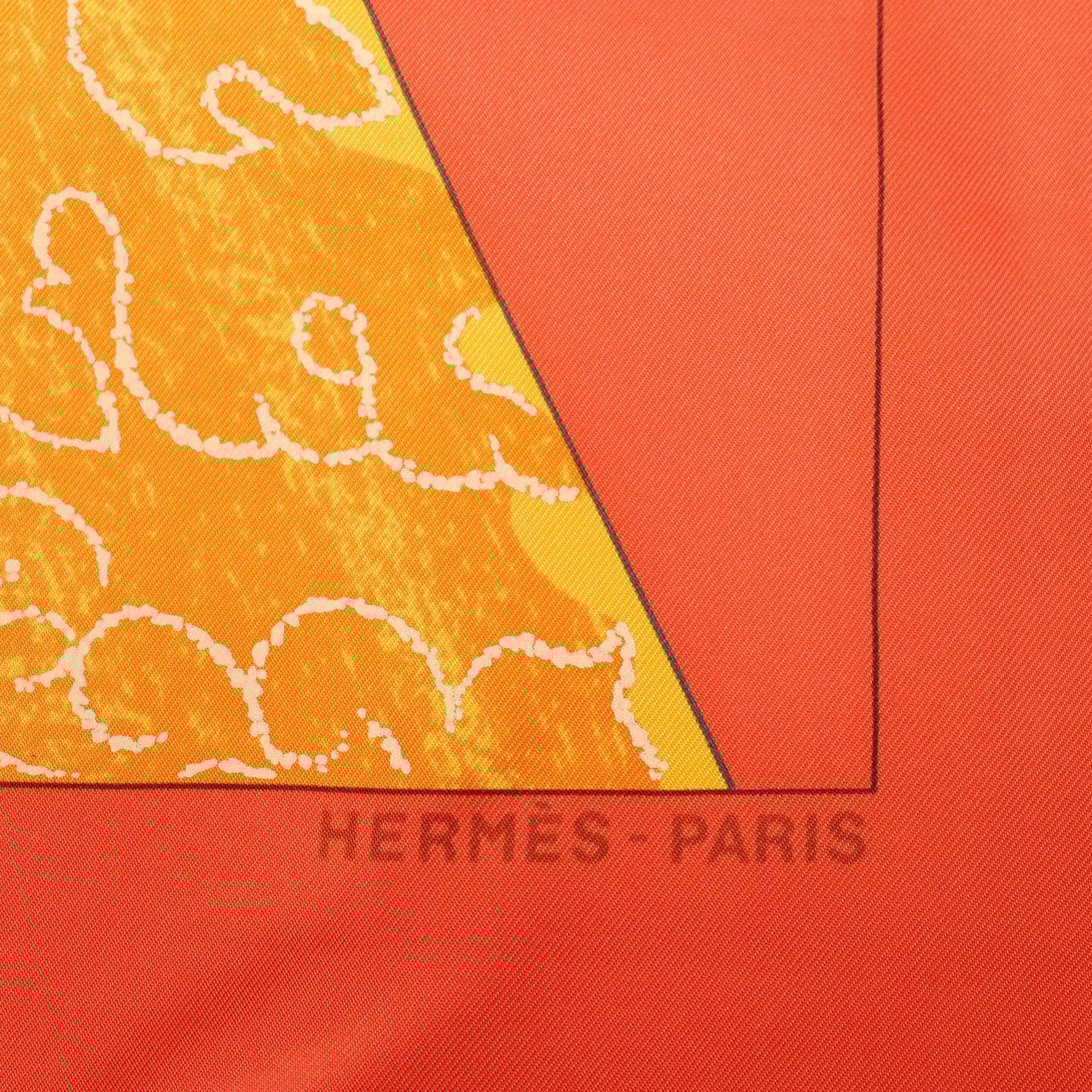 Hermès Hermès Carré 90 "TIBET" Silk handkerchief in Orange Oranje