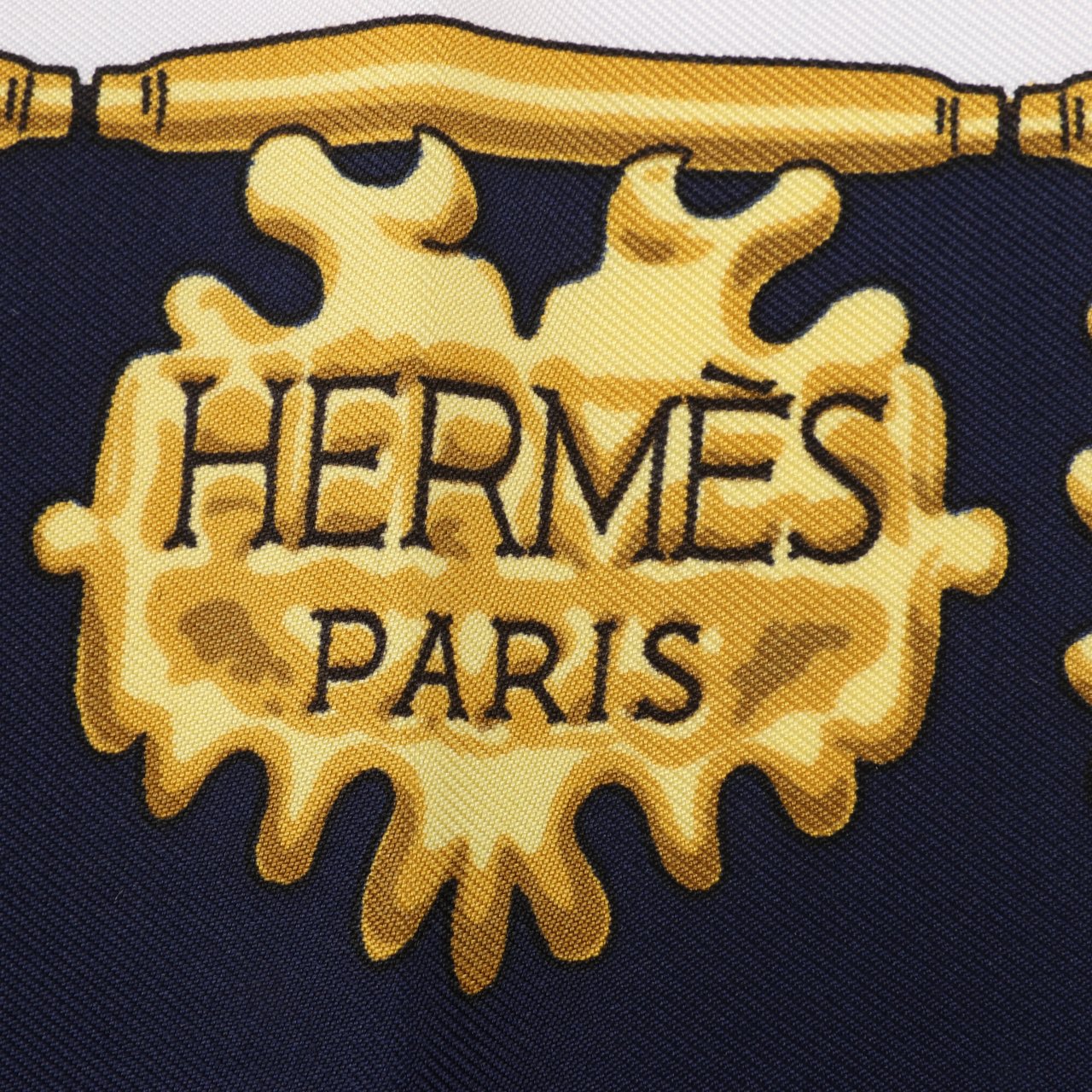 Hermès Hermès Carré 90 "LES CAVALIERS D'OR" Silk handkerchief in Navy Blue Divers