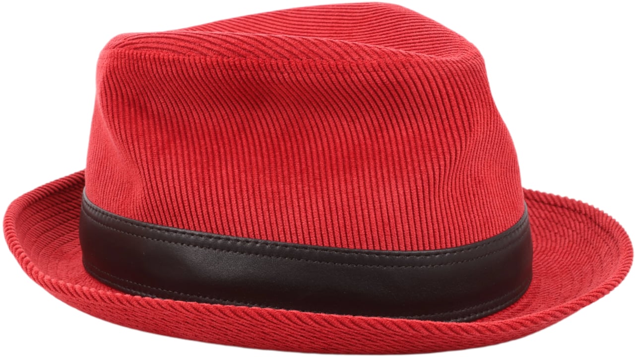 Hermès Hermes Corduroy Fedora Hat in Red Rood
