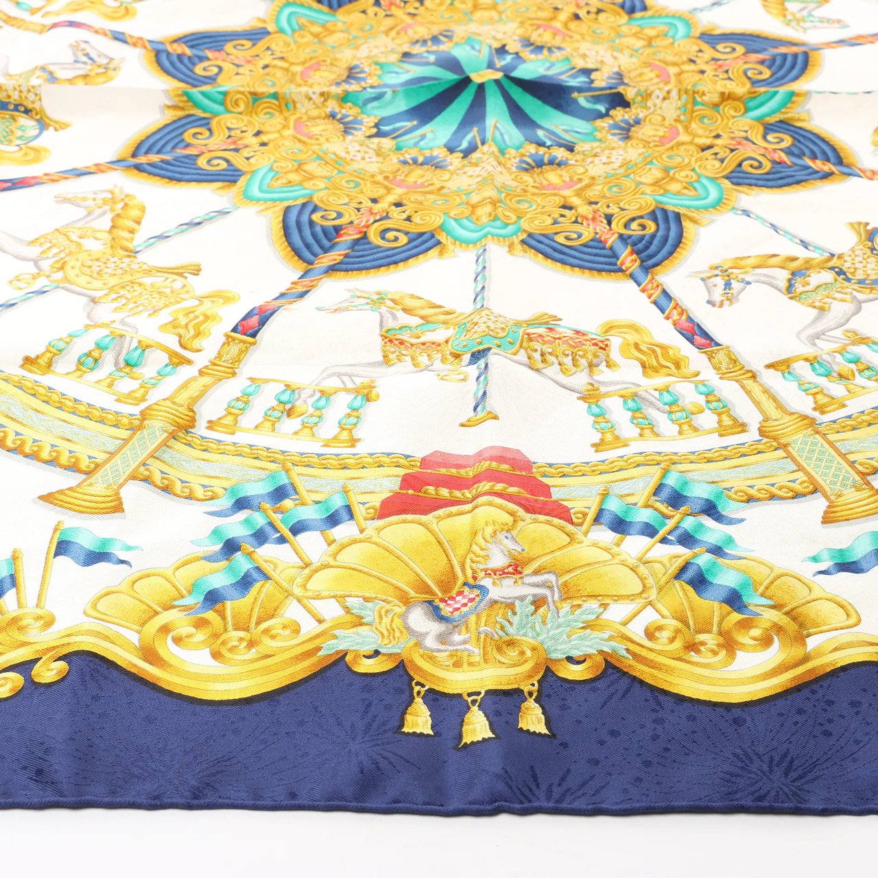 Hermès Hermès Carré 90 "LUNAPARK" Silk handkerchief in Navy Blue Divers