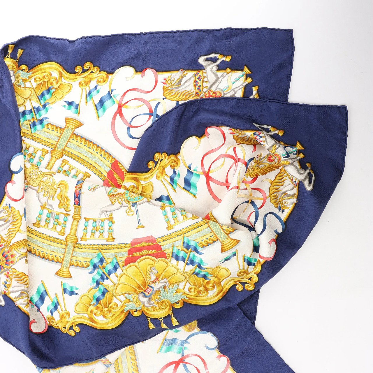 Hermès Hermès Carré 90 "LUNAPARK" Silk handkerchief in Navy Blue Divers