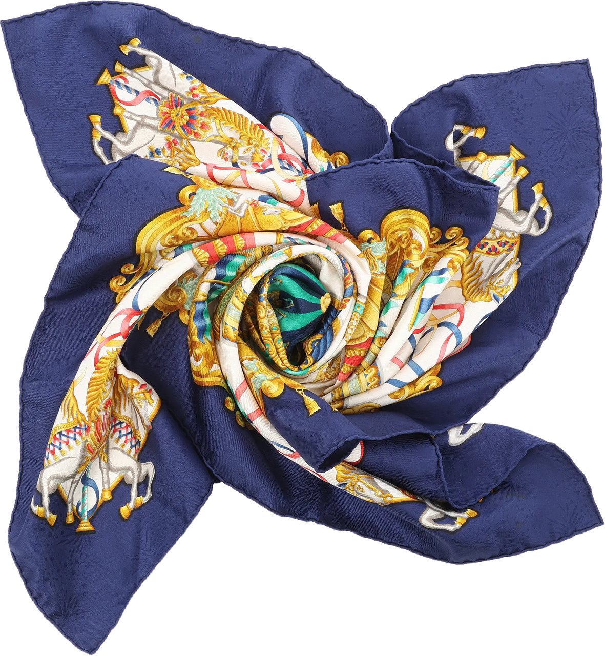 Hermès Hermès Carré 90 "LUNAPARK" Silk handkerchief in Navy Blue Divers