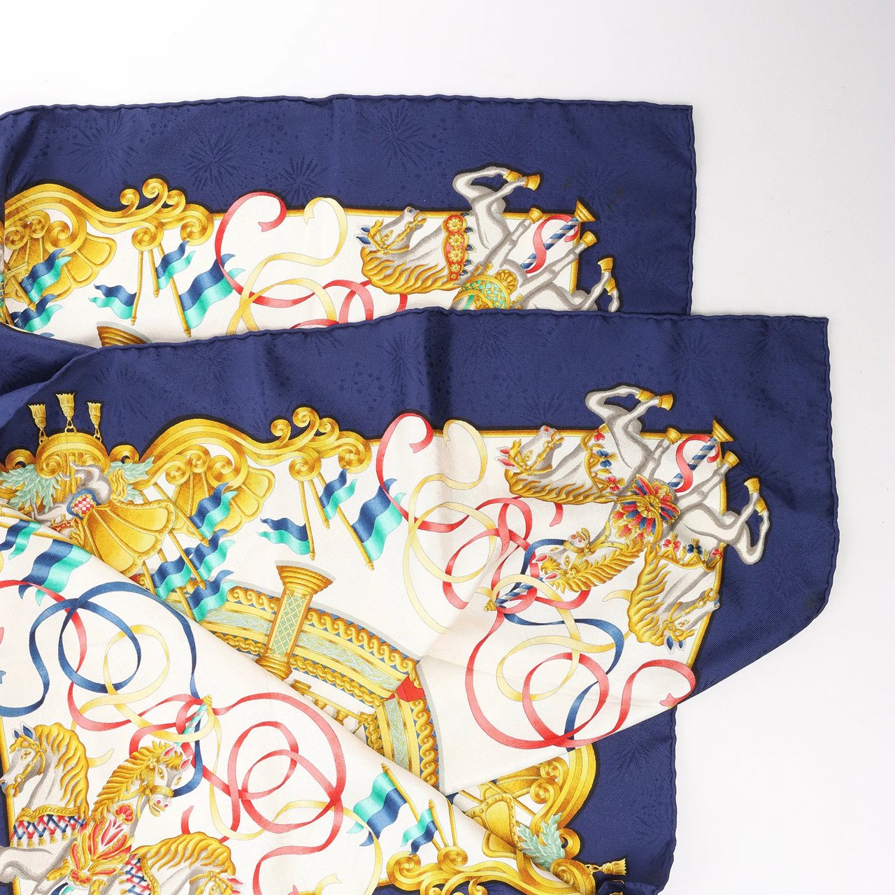 Hermès Hermès Carré 90 "LUNAPARK" Silk handkerchief in Navy Blue Divers