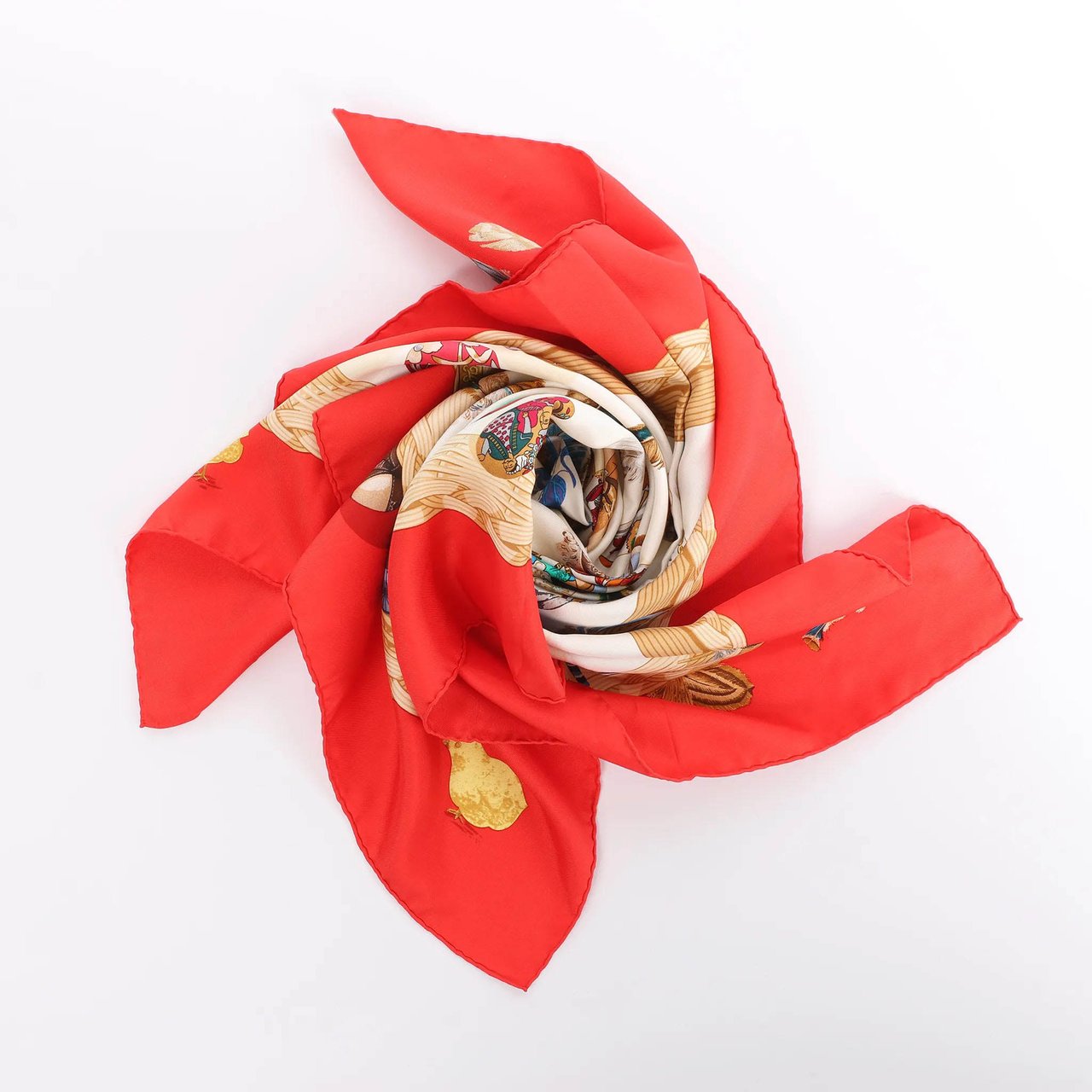 Hermès Hermès Carré 90 "Couvee d'Hermes" Silk handkerchief in Red Divers