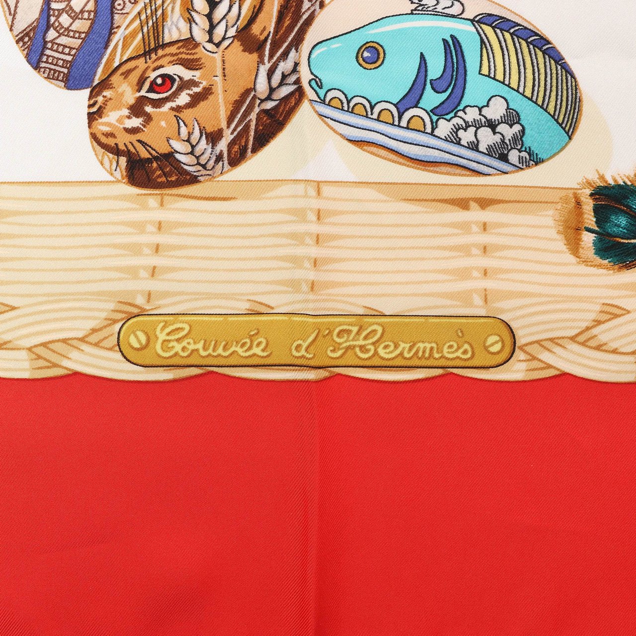 Hermès Hermès Carré 90 "Couvee d'Hermes" Silk handkerchief in Red Divers