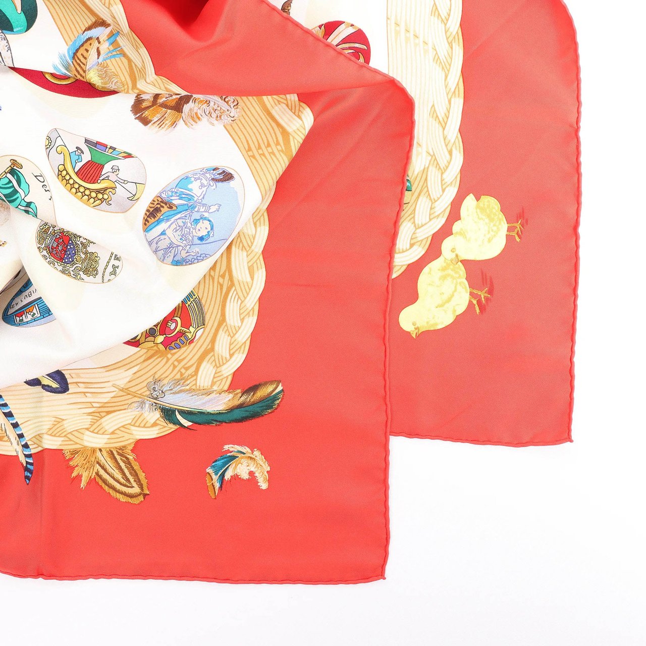 Hermès Hermès Carré 90 "Couvee d'Hermes" Silk handkerchief in Red Divers