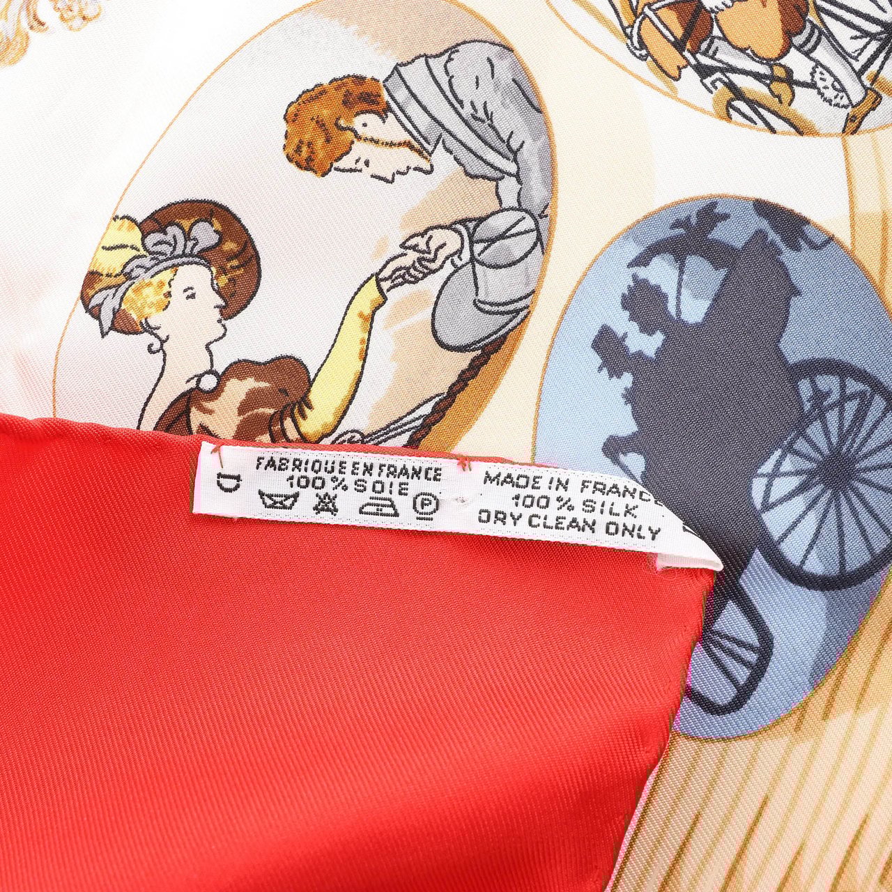 Hermès Hermès Carré 90 "Couvee d'Hermes" Silk handkerchief in Red Divers