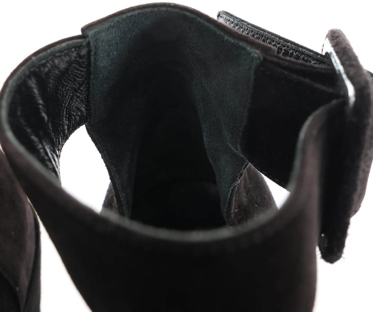 Hermès HERMES Leather & Suede Strap Heels in Black, Size 38 EU Zwart