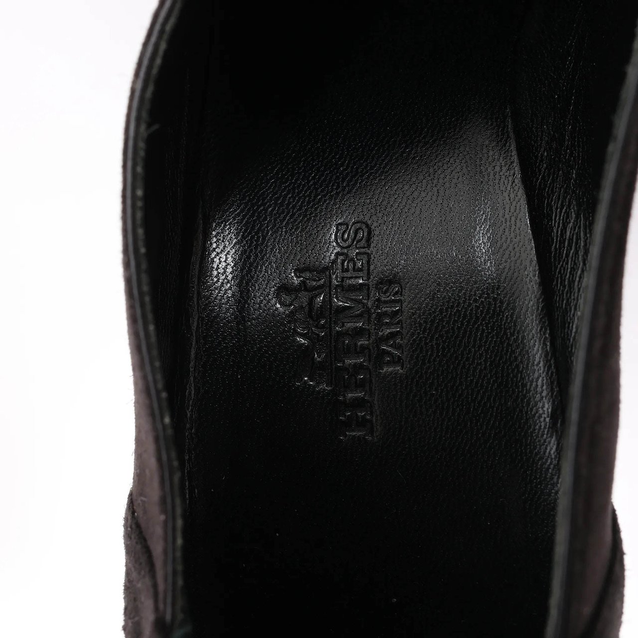 Hermès HERMES Leather & Suede Strap Heels in Black, Size 38 EU Zwart