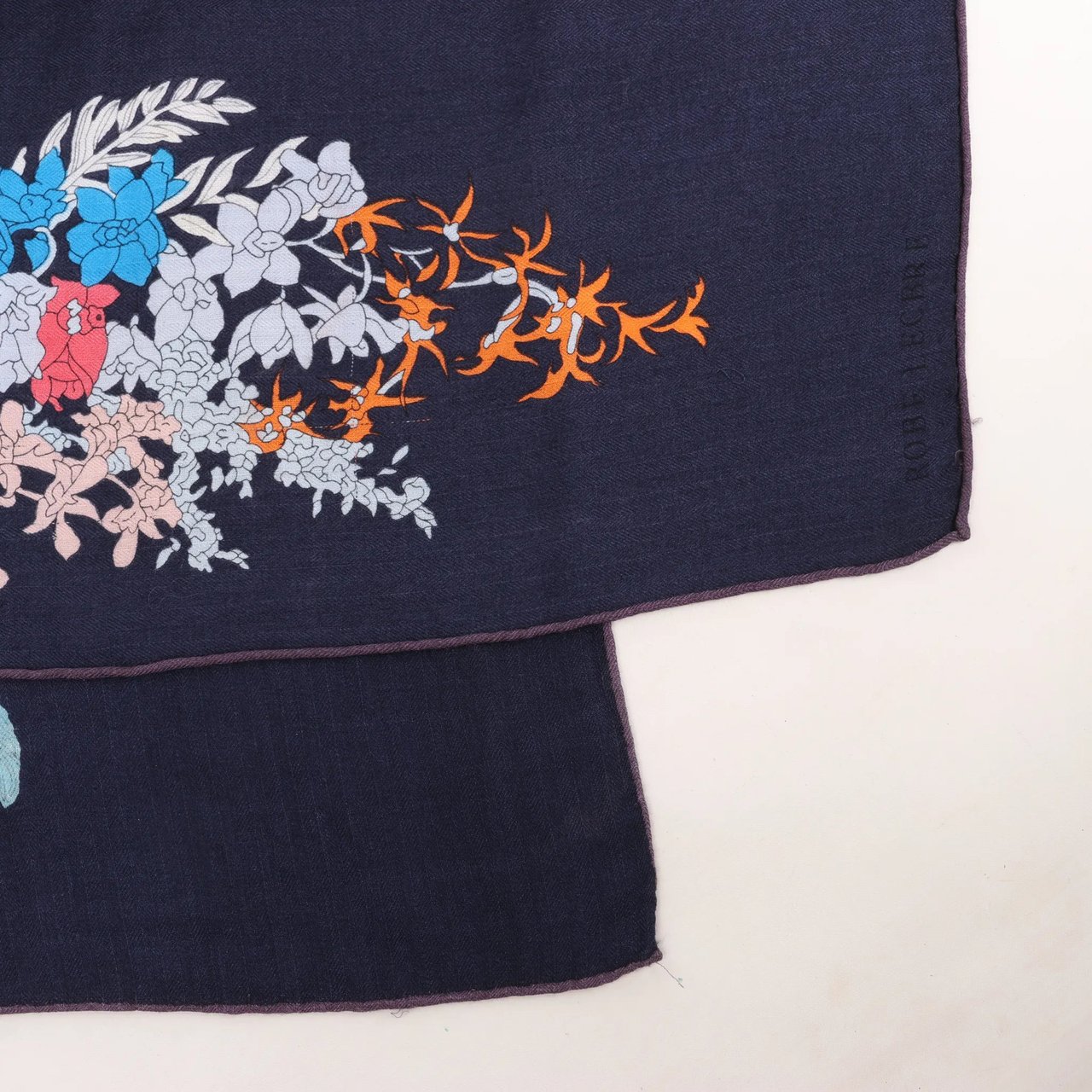Hermès Carré Géant "Robe Legere" Cashmere x Silk handkerchief in Navy Blue Divers