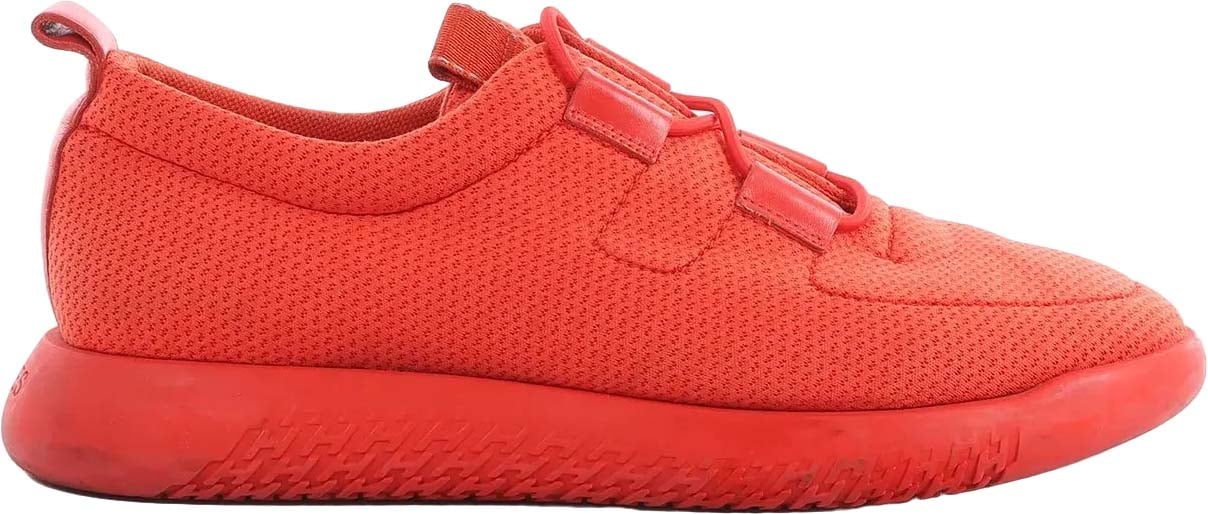 Hermès Hermès Teams Leather x Mesh Fabric Sneakers in Red, Size 42 EU Bruin