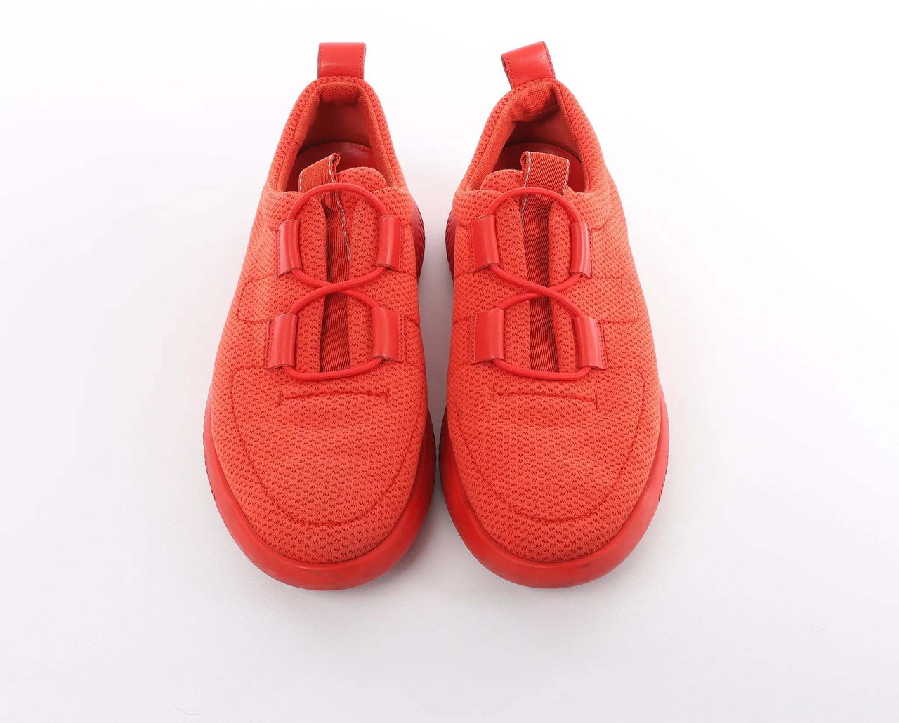 Hermès Hermès Teams Leather x Mesh Fabric Sneakers in Red, Size 42 EU Bruin