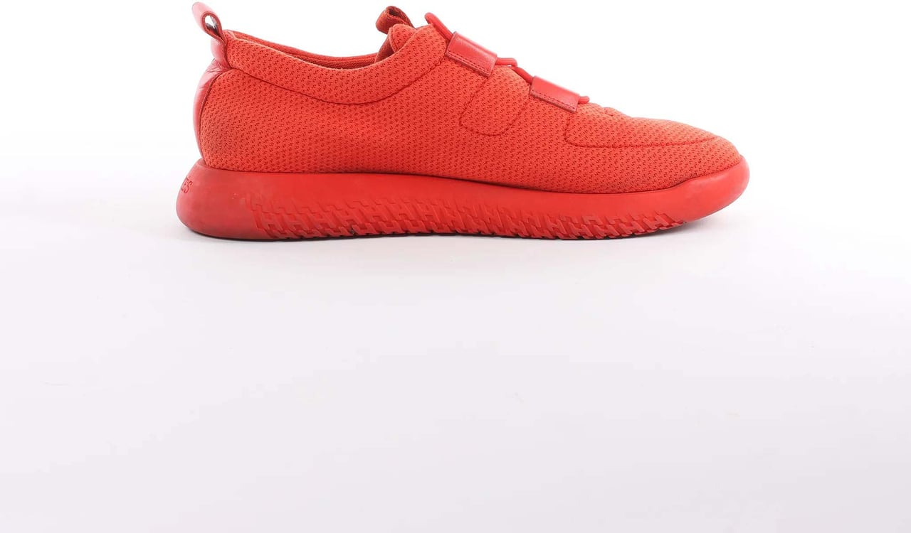 Hermès Hermès Teams Leather x Mesh Fabric Sneakers in Red, Size 42 EU Bruin