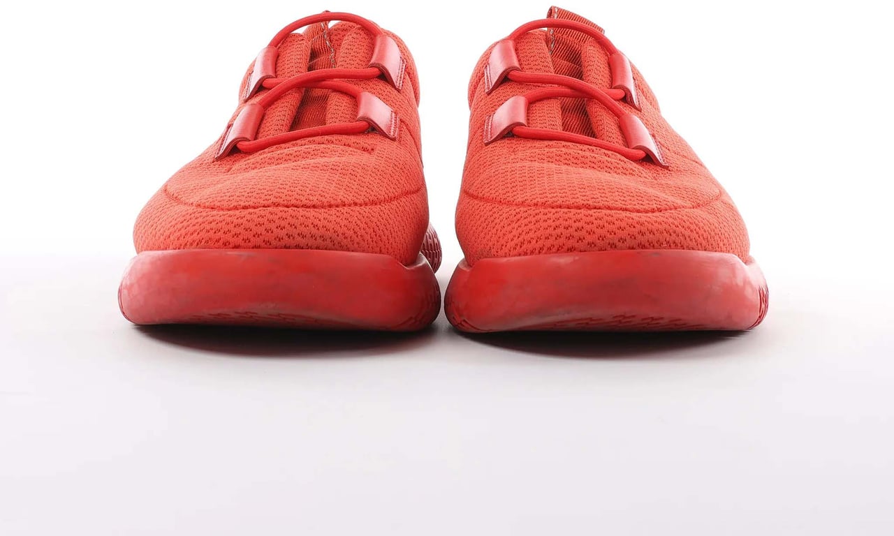 Hermès Hermès Teams Leather x Mesh Fabric Sneakers in Red, Size 42 EU Bruin