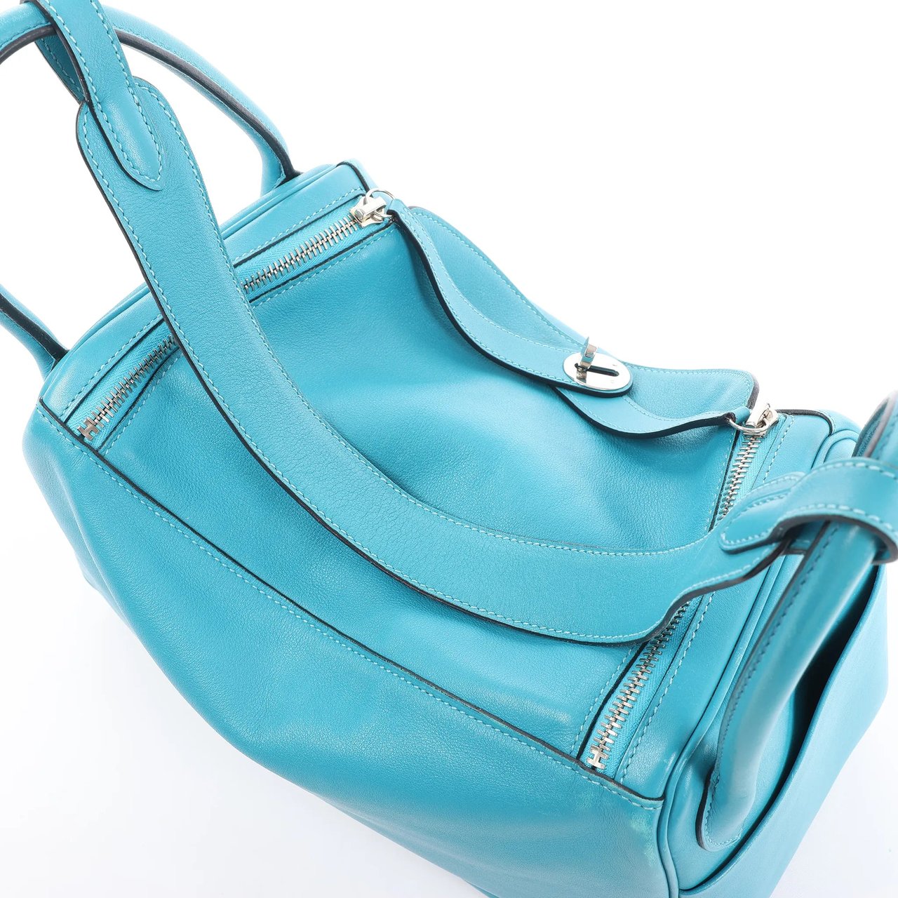 Hermès Hermes Lindy 30 Veau Swift 2Way Handbag in Turquoise □K: 2007 Blauw