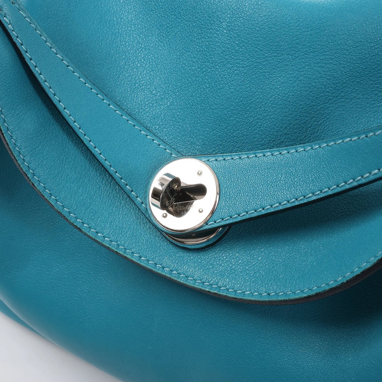 Hermès Hermes Lindy 30 Veau Swift 2Way Handbag in Turquoise □K: 2007 Blauw