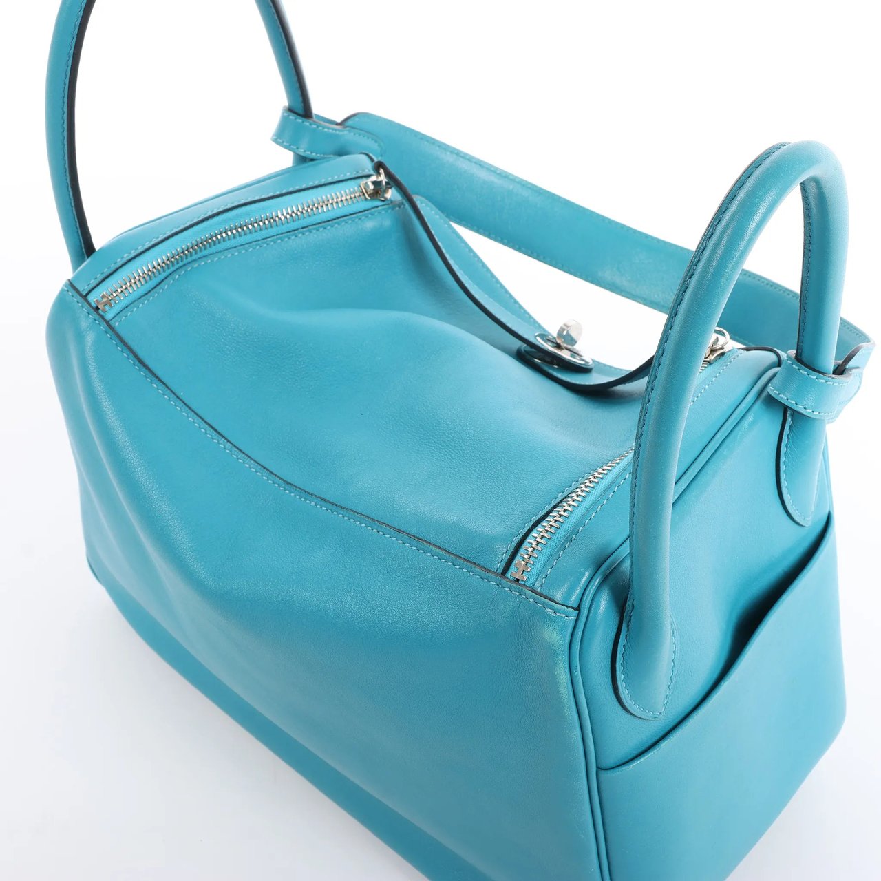 Hermès Hermes Lindy 30 Veau Swift 2Way Handbag in Turquoise □K: 2007 Blauw