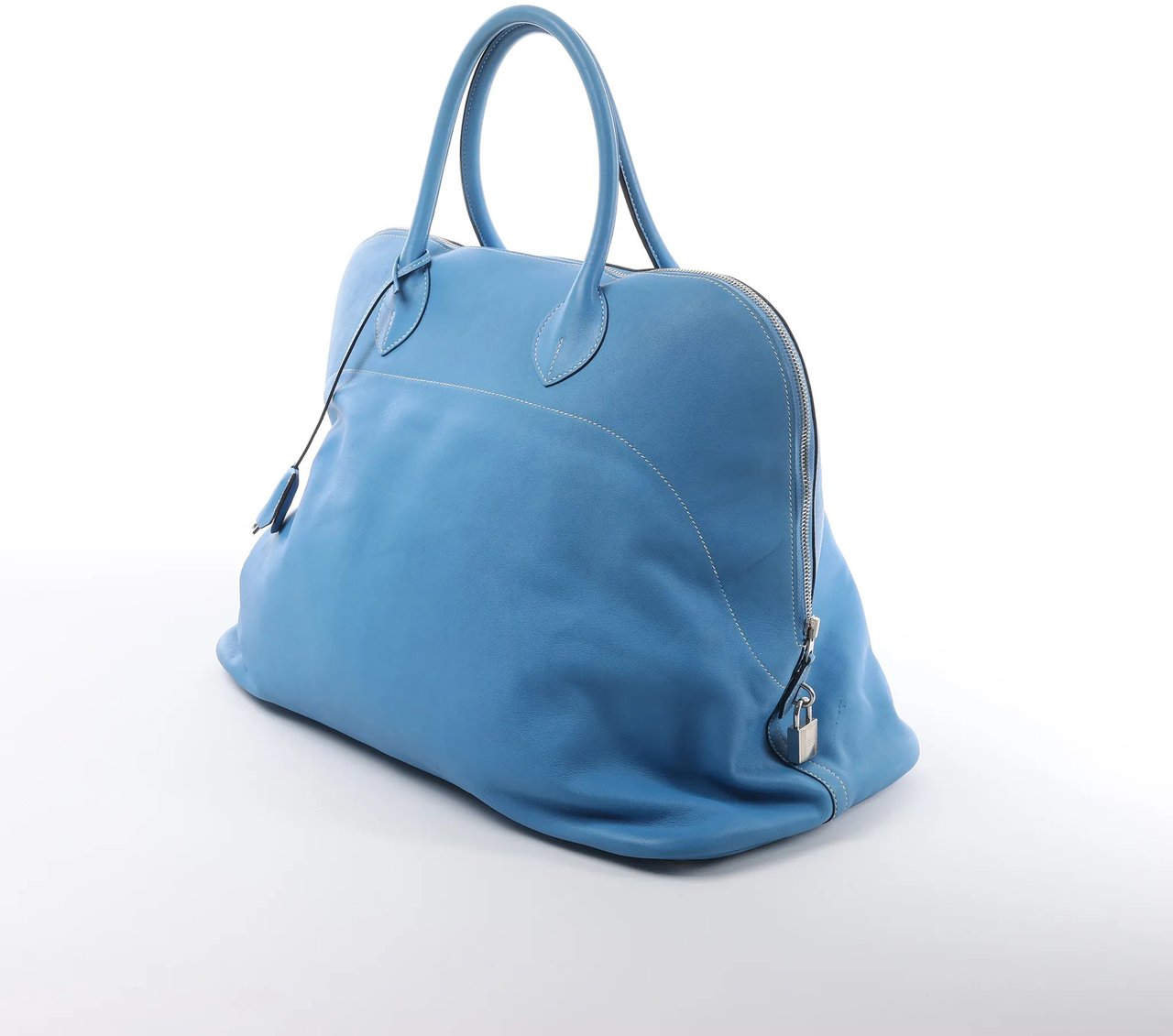 Hermès HERMES Bolide Relax 45 Handbag in Veau Sikkim Azure T:2015 Blauw