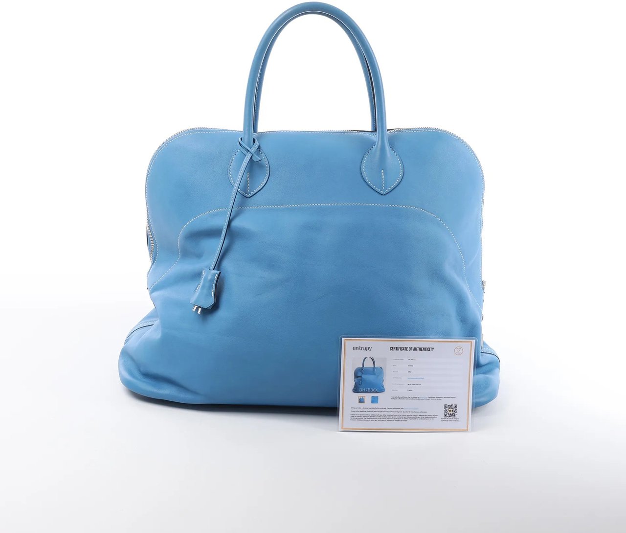 Hermès HERMES Bolide Relax 45 Handbag in Veau Sikkim Azure T:2015 Blauw