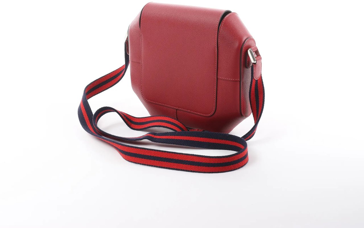 Hermès HERMES Octagon Veau Epsom Crossbody Bag in Rouge Grenat X: 2016 Rood