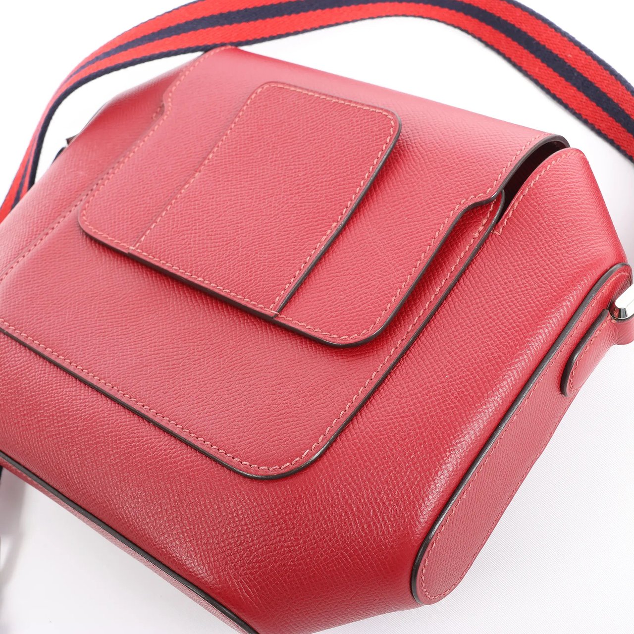 Hermès HERMES Octagon Veau Epsom Crossbody Bag in Rouge Grenat X: 2016 Rood