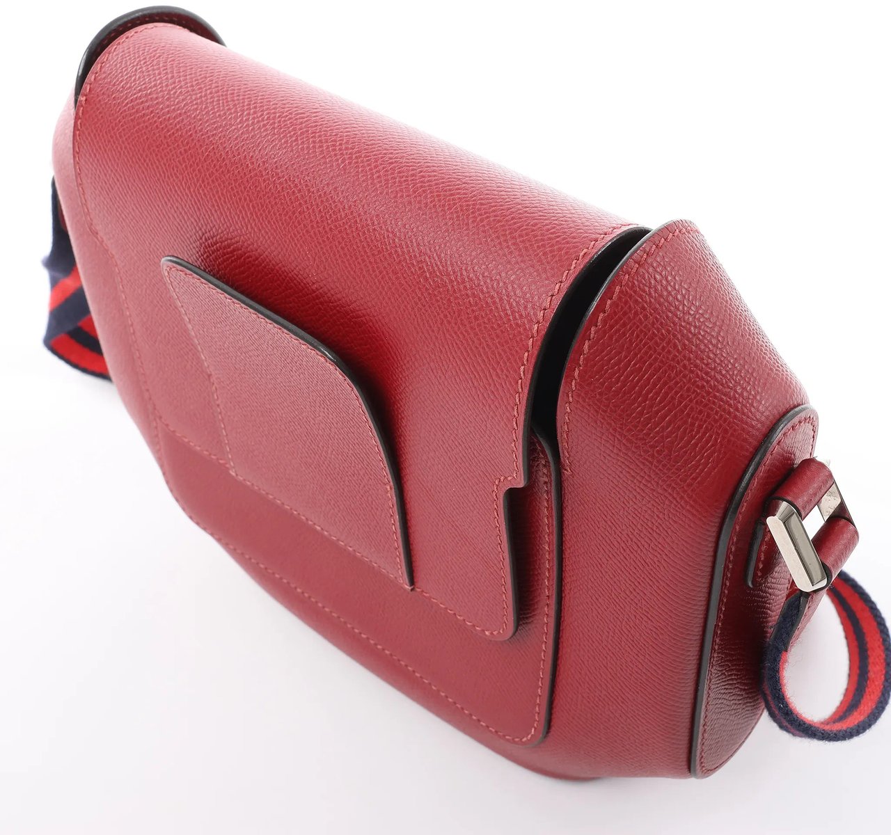 Hermès HERMES Octagon Veau Epsom Crossbody Bag in Rouge Grenat X: 2016 Rood