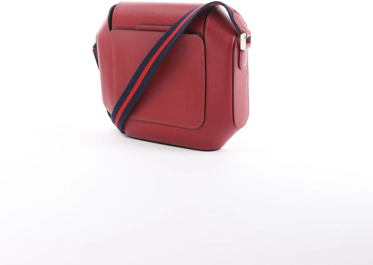 Hermès HERMES Octagon Veau Epsom Crossbody Bag in Rouge Grenat X: 2016 Rood