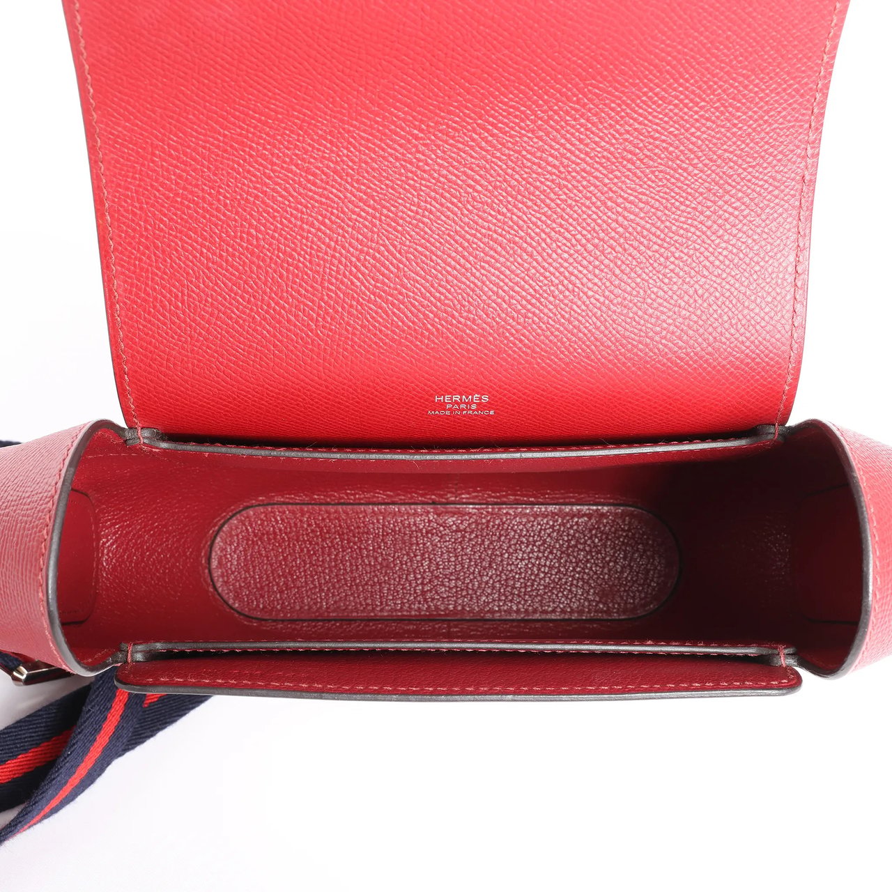 Hermès HERMES Octagon Veau Epsom Crossbody Bag in Rouge Grenat X: 2016 Rood