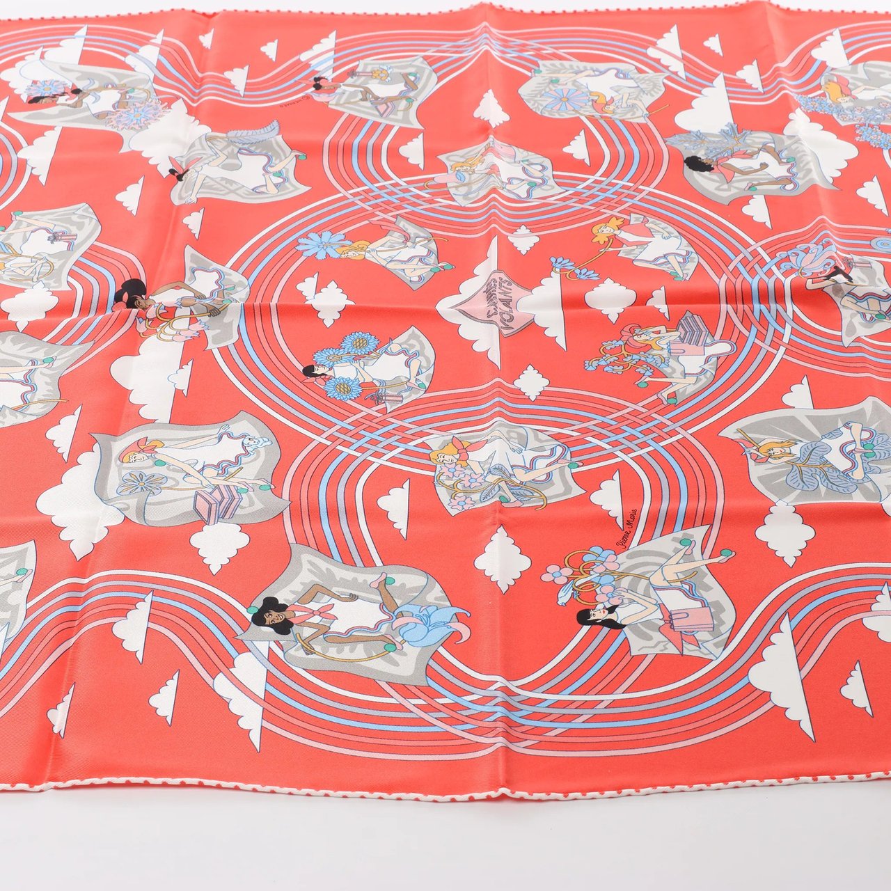 Hermès Hermès Carré 70 "CARRES VOLANTS" Silk handkerchief in Red Divers