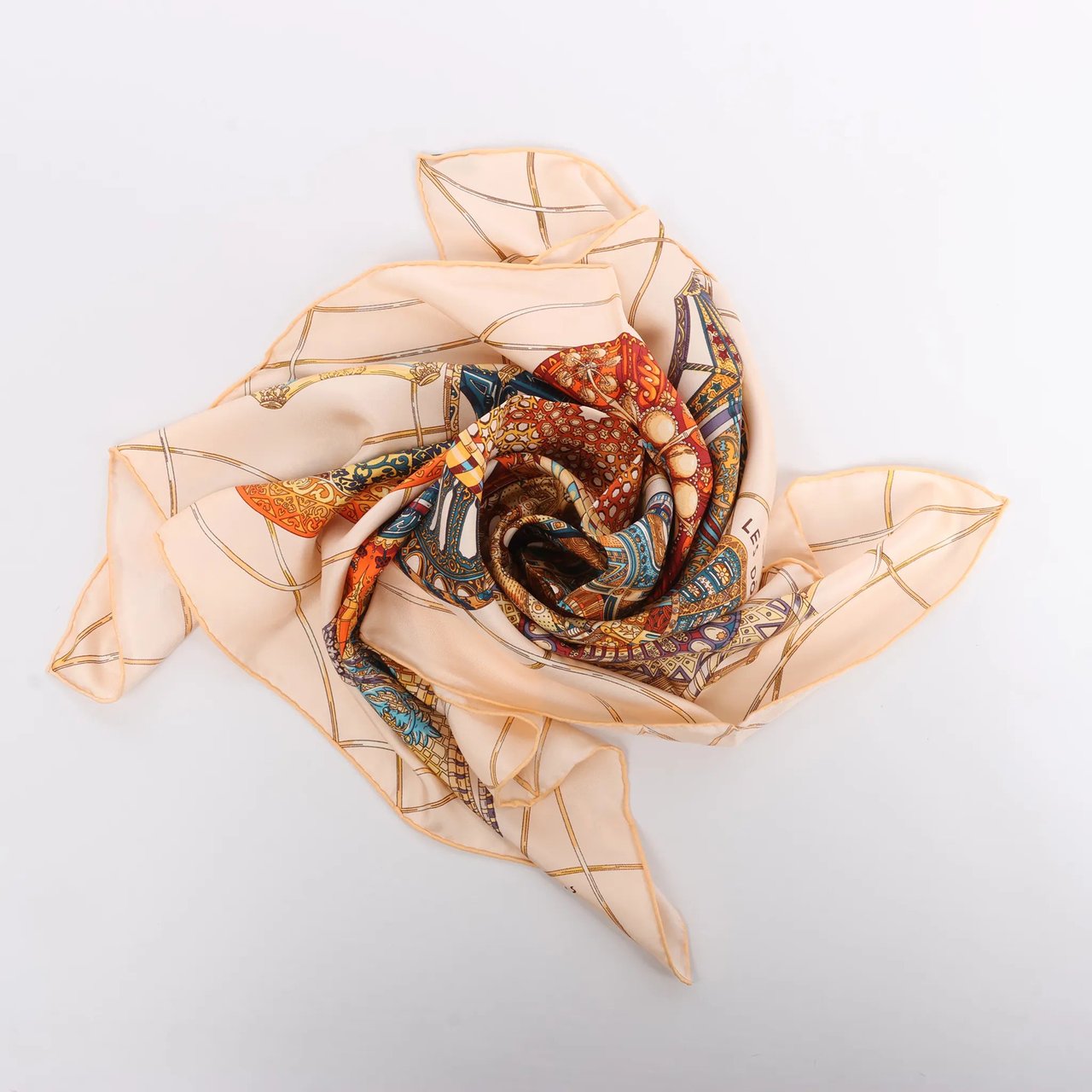 Hermès Hermès Carré 90 "LES DOMES CELESTES" Silk handkerchief in Brown Divers