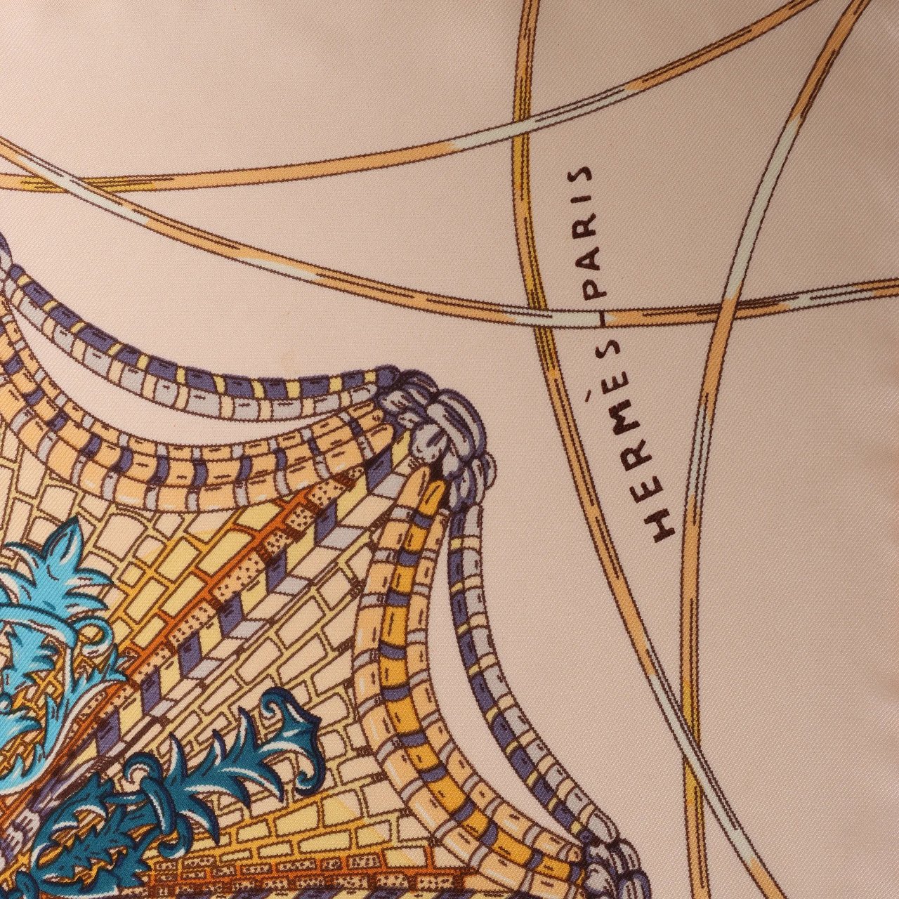 Hermès Hermès Carré 90 "LES DOMES CELESTES" Silk handkerchief in Brown Divers
