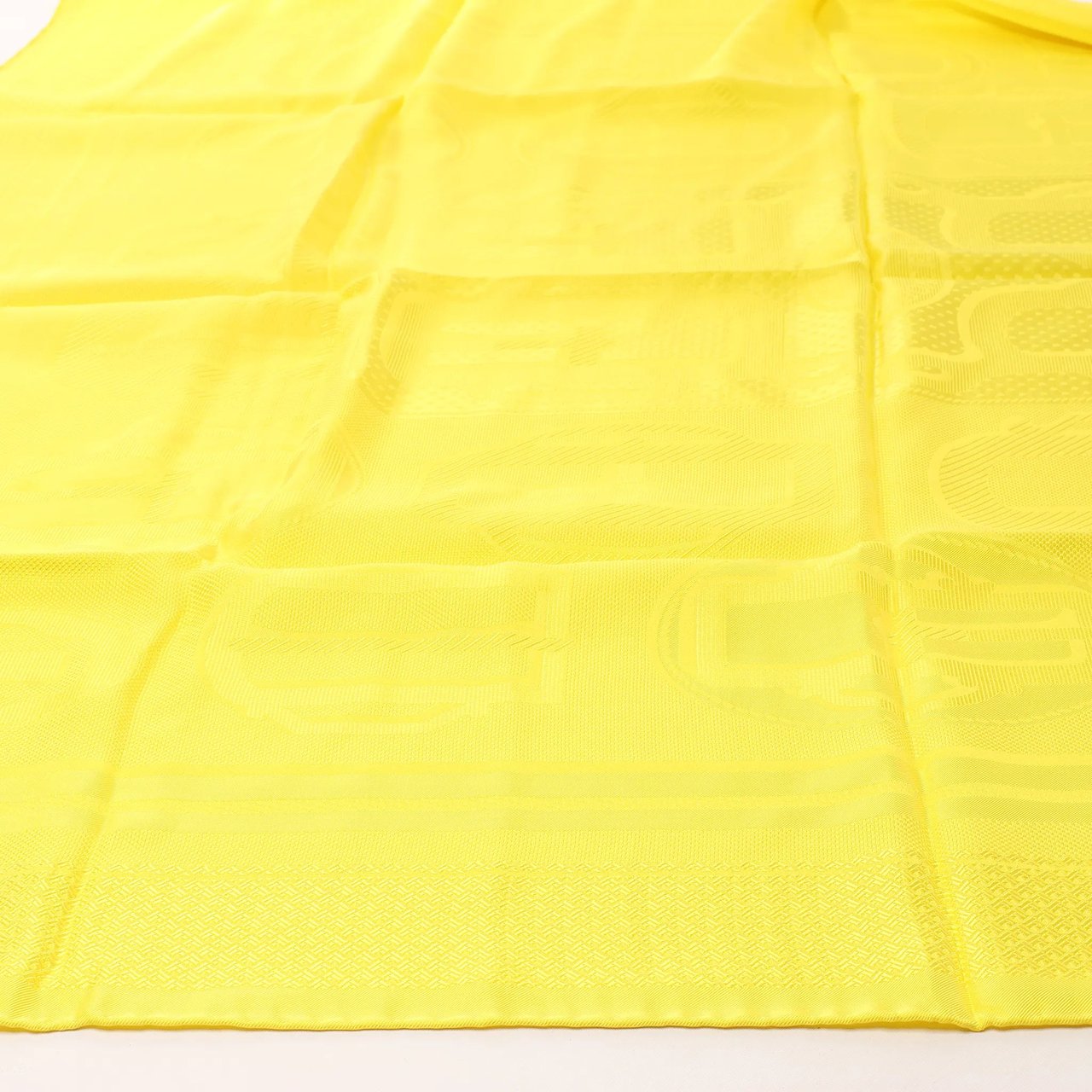 Hermès Carré 90 "BOVCLERIE MODERNE" Silk handkerchief in Yellow Geel
