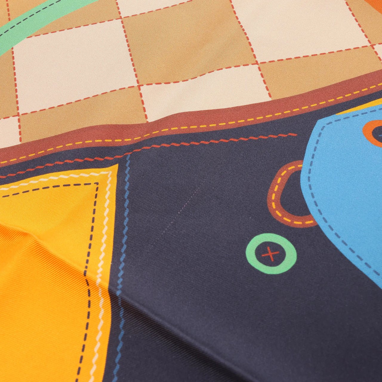 Hermès Hermès Carré 90 Double Face "Tapis de Selle" Silk handkerchief in Orange Oranje