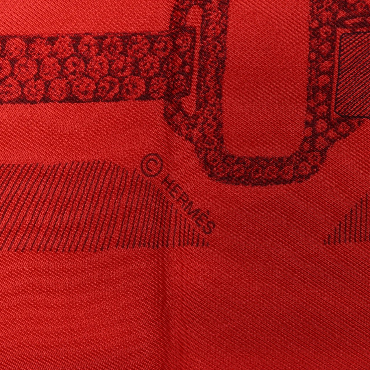 Hermès Carré 90 "ETVDE POVR VNE PARVRE DE GALA" Silk handkerchief in Red Rood
