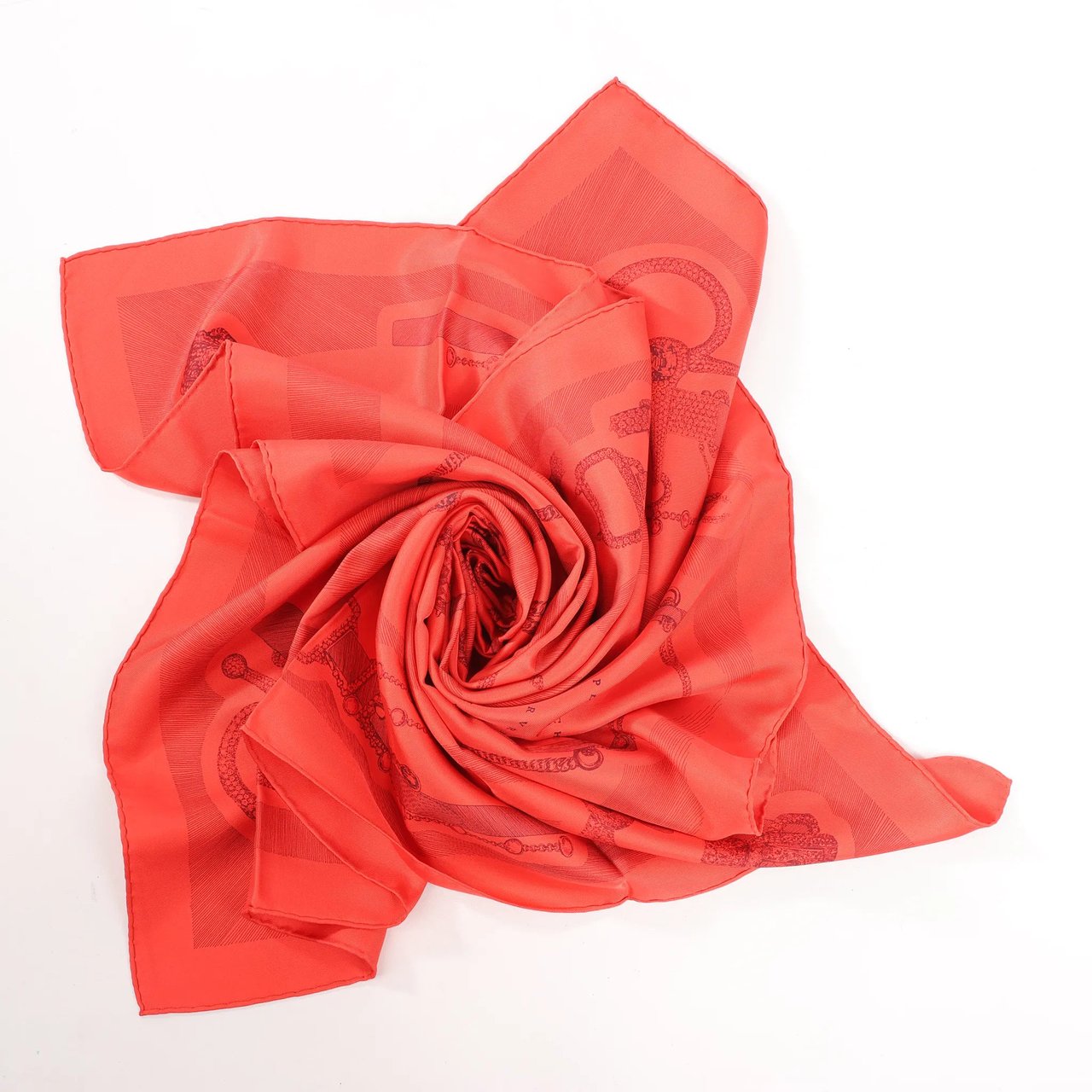 Hermès Carré 90 "ETVDE POVR VNE PARVRE DE GALA" Silk handkerchief in Red Rood