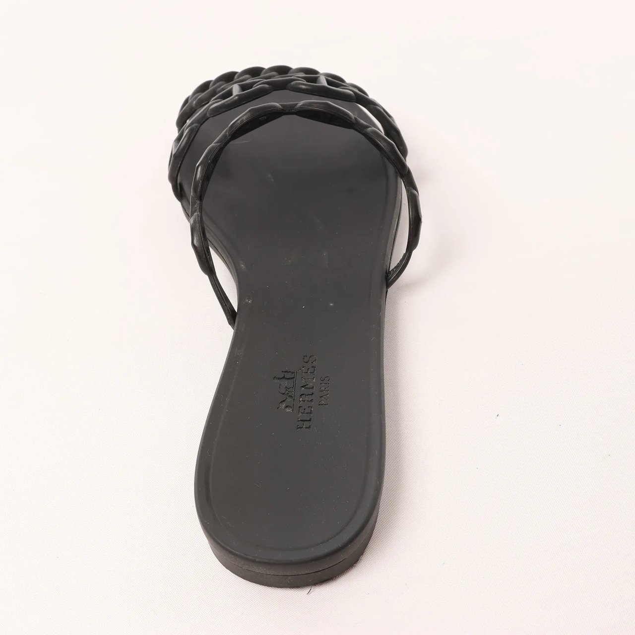 Hermès HERMES Rivage Rubber Sandals in Black, Size 36 EU Zwart