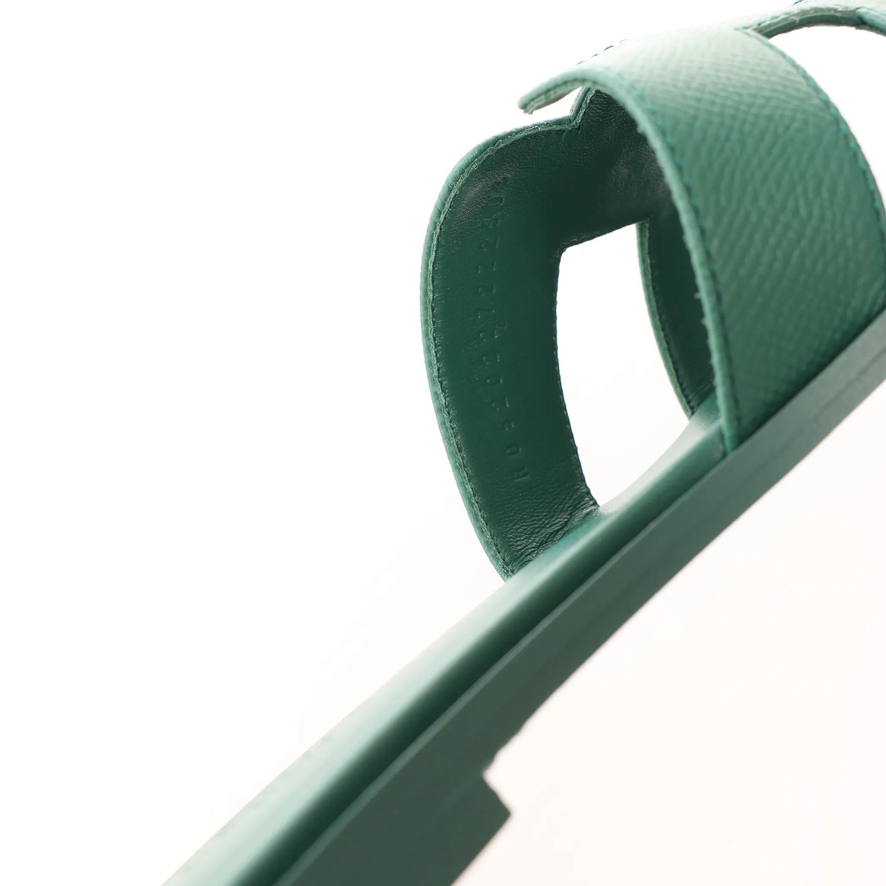 Hermès HERMES Oran Epsom Leather Sandals in Vert Cactus Green, Size 39 EU Groen