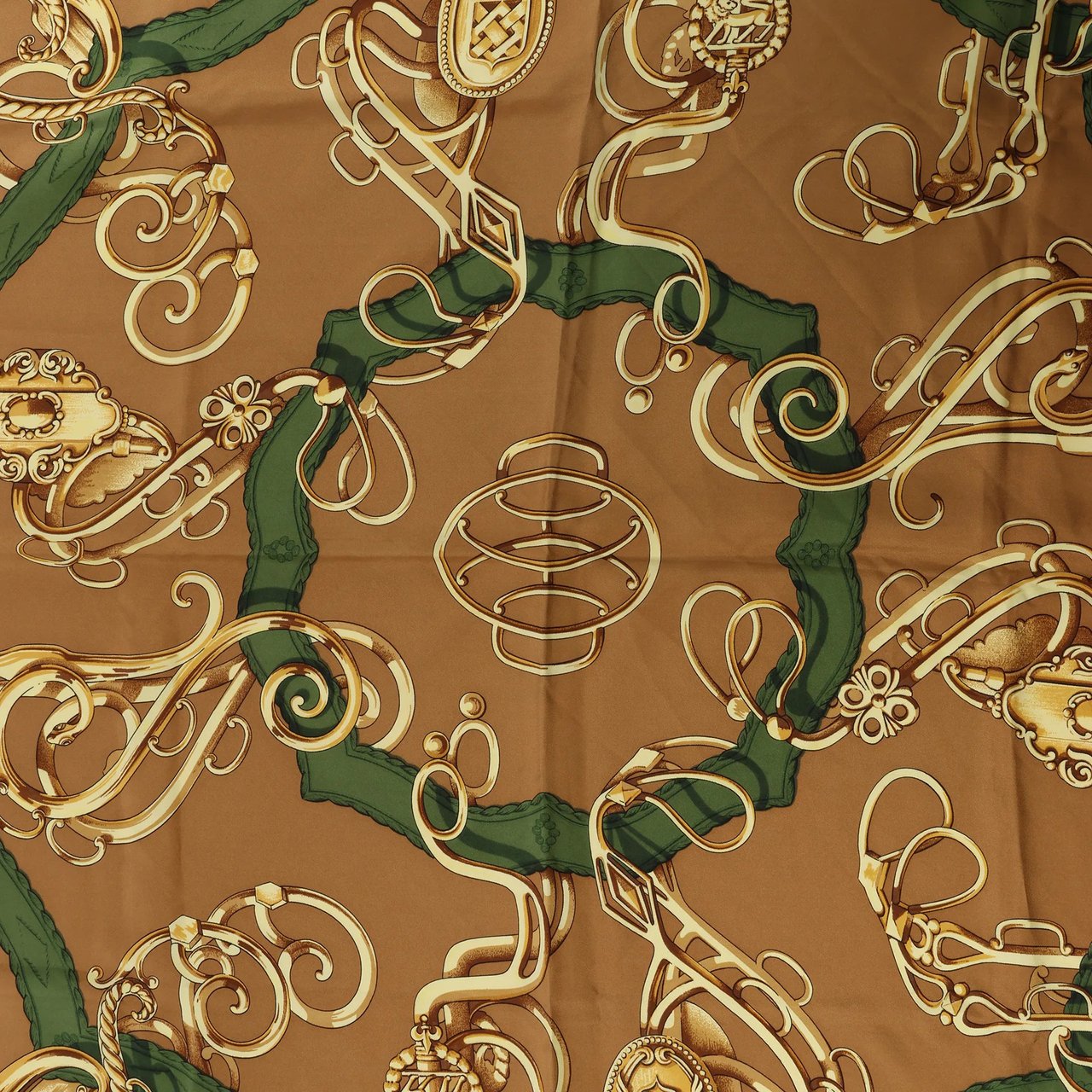 Hermès Hermès Carré 90 "Profilé" Silk handkerchief in Brown Bruin