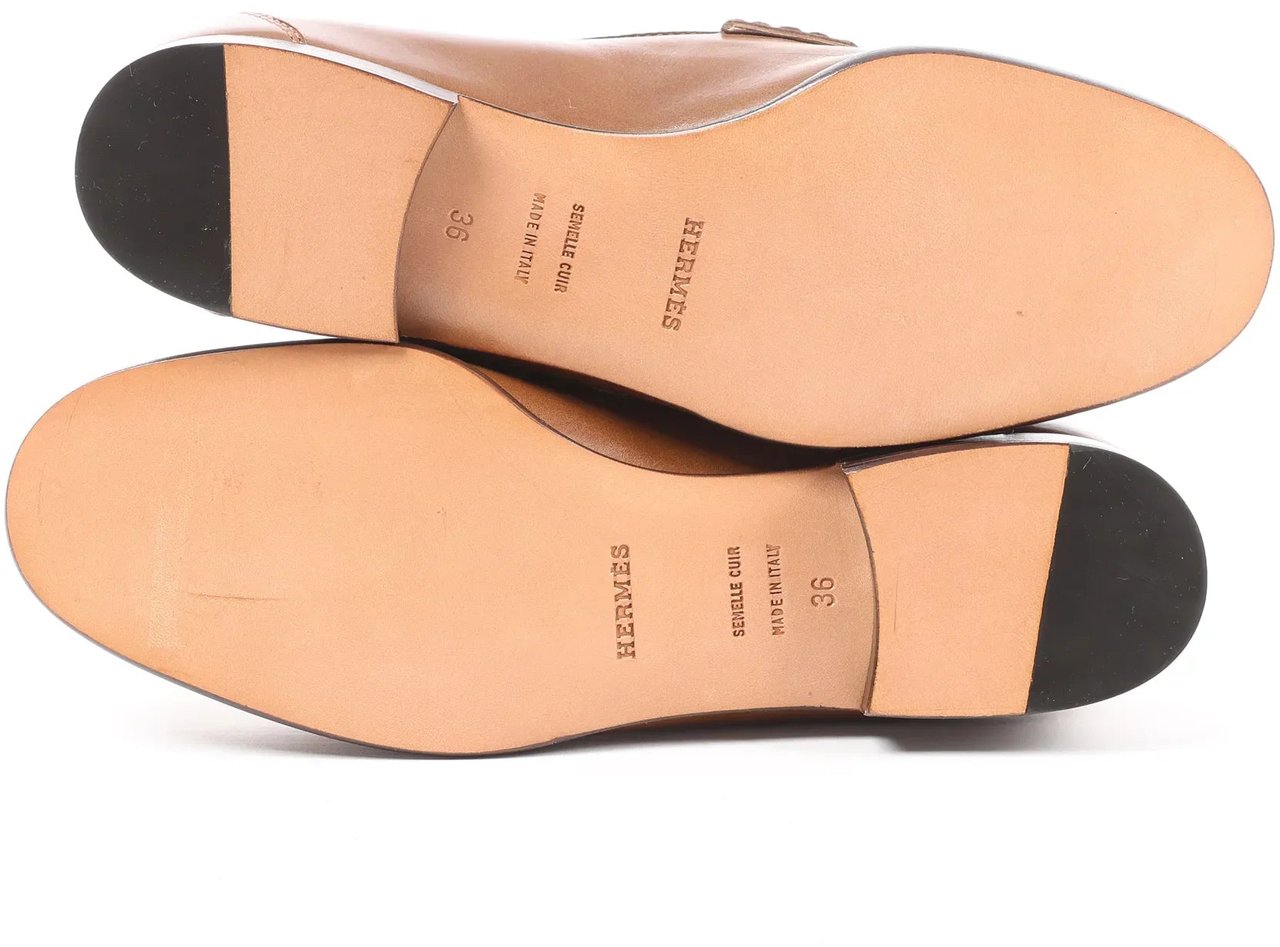 Hermès HERMES Constance Leather Loafer in Brown, Size 36 EU Divers