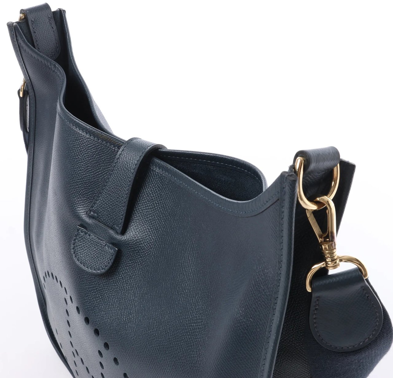 Hermès Hermes Evelyn 1 33 GM Cushbell Leather in Vert Navy Blue □A: 1997 Navy