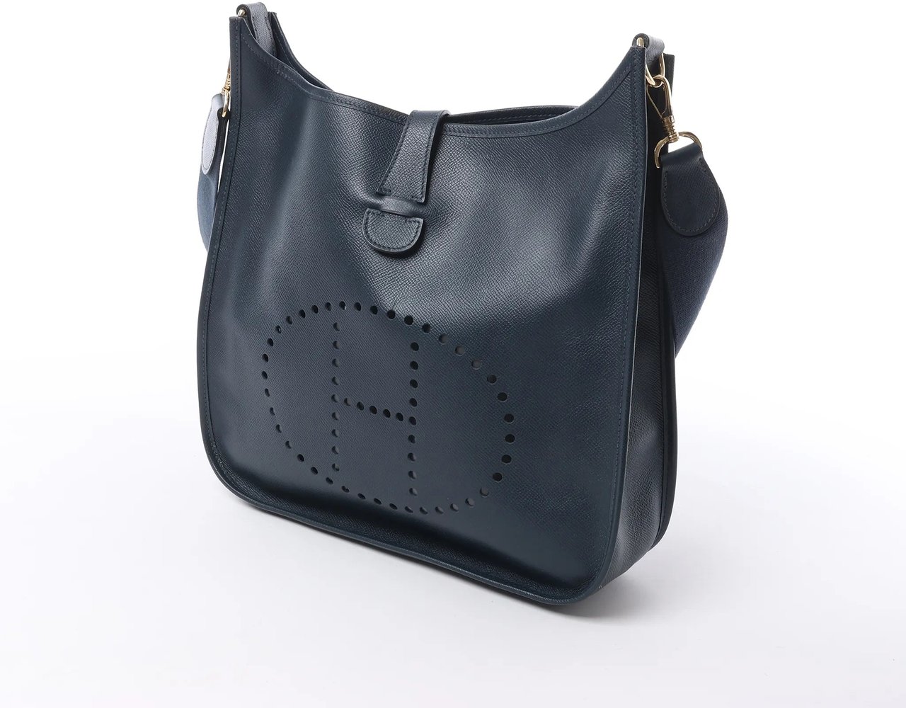 Hermès Hermes Evelyn 1 33 GM Cushbell Leather in Vert Navy Blue □A: 1997 Navy