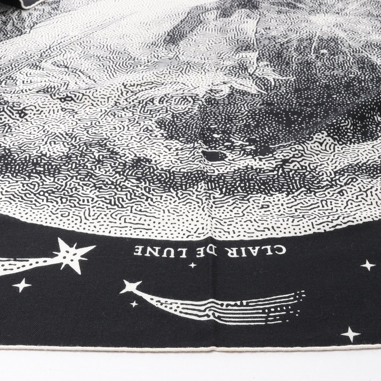 Hermès Hermès Carré 140 "Clair De Lune" Cashmere x Silk Scarve in Black Zwart