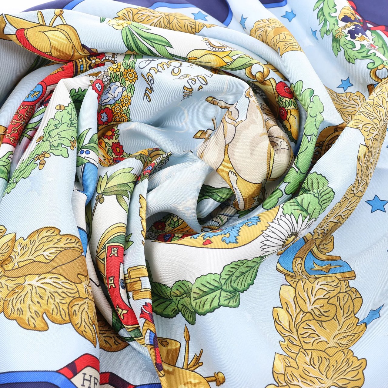Hermès Hermès Carré 90 "Emblemes de L'Europe" Silk handkerchief in Navy Blue Navy