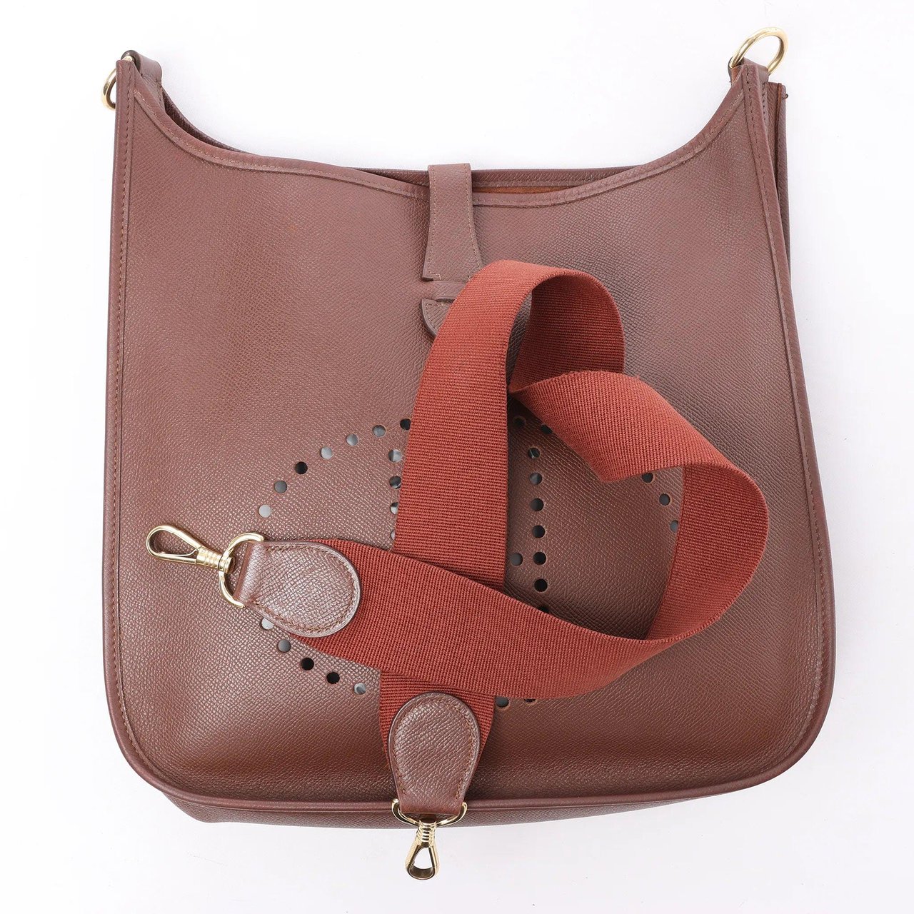 Hermès Hermes Evelyn 1 33 GM Cushbell Leather in Havane □B: 1998 Maroon