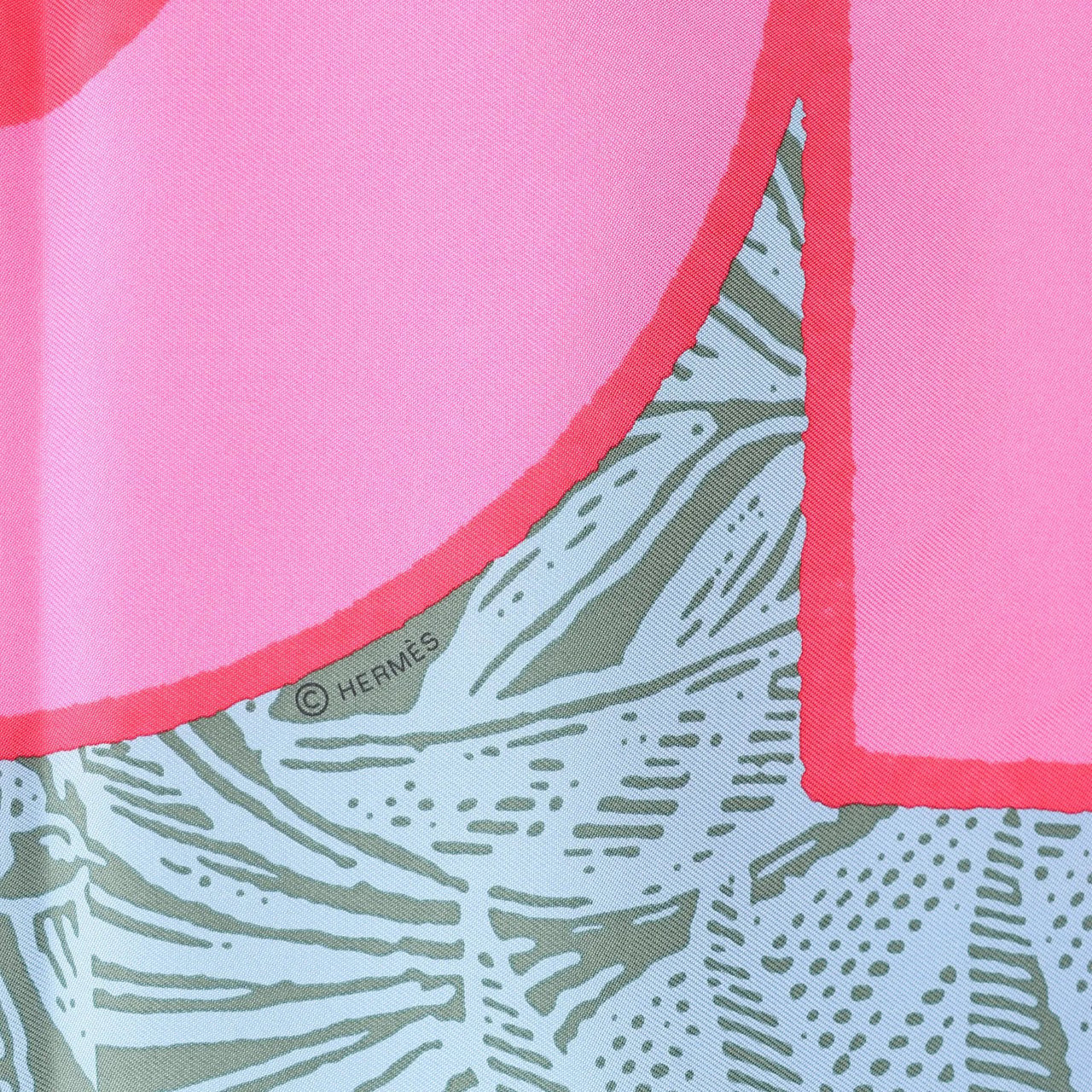 Hermès Carré 90 "CAVALIER EN FORMES" Silk handkerchief in Blue x Pink Divers
