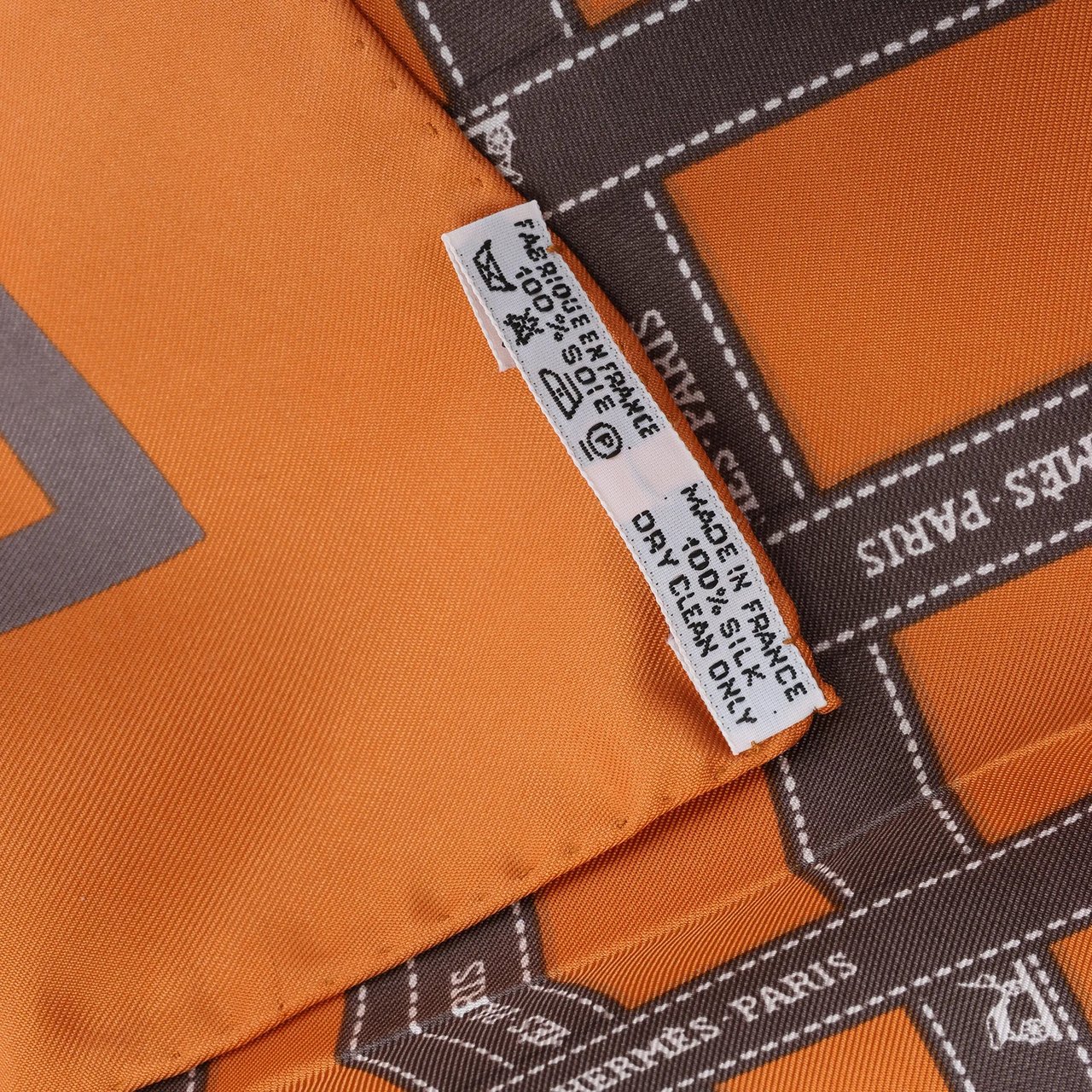 Hermès Hermès Carré 90 "Bolduc Ribbon" Silk handkerchief in Orange Oranje