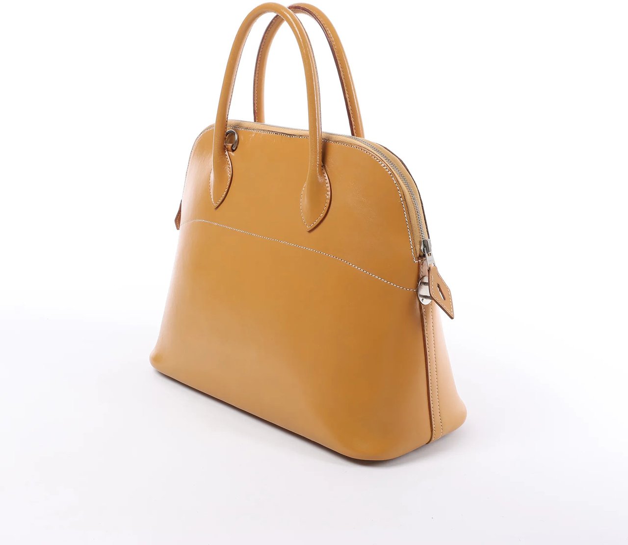 Hermès HERMES Bolide 35 Leather Handbag in Natural Brown □D: 2000 Bruin