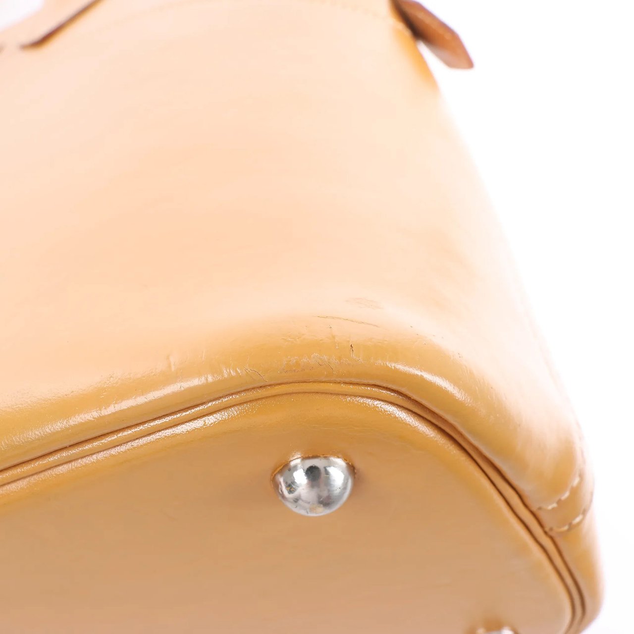 Hermès HERMES Bolide 35 Leather Handbag in Natural Brown □D: 2000 Bruin
