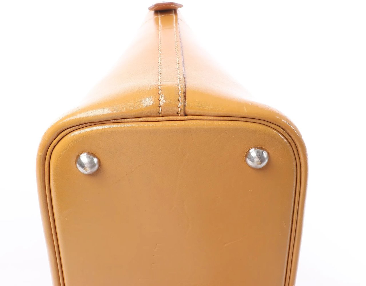 Hermès HERMES Bolide 35 Leather Handbag in Natural Brown □D: 2000 Bruin