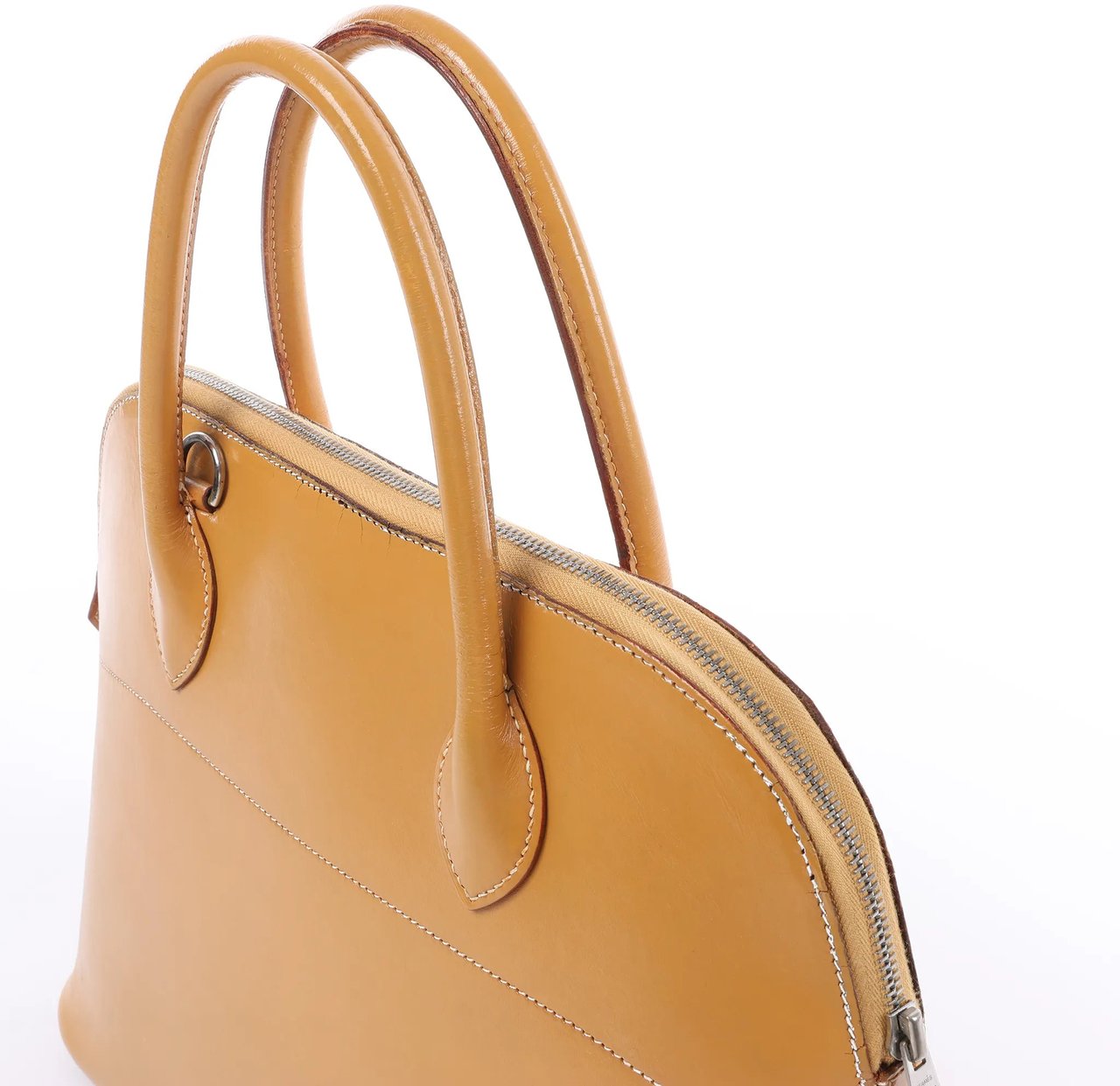 Hermès HERMES Bolide 35 Leather Handbag in Natural Brown □D: 2000 Bruin